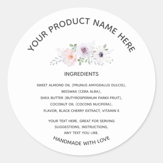 カスタム製品ラベル白炭 ラウンドシール (正面)