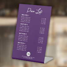 カスタム製品/サービス価格リスト紫モダン色