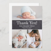 カスタム複数の写真チョークボード男の赤ちゃんシャワー サンキューカード (正面/裏面)