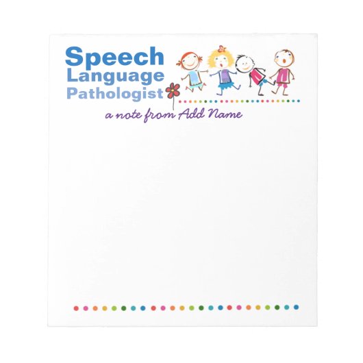 カスタム言語病理医のカラフルキッズノートパッド ノートパッド (正面)