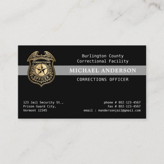 カスタム訂正役員法執行QRコード 名刺 (正面)