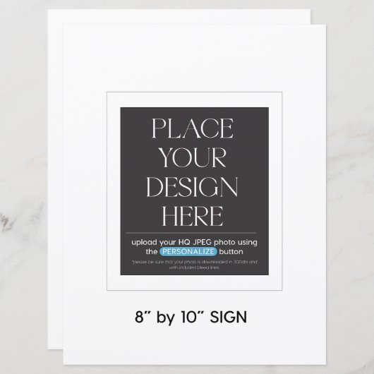 カスタム記号 – 8.5x11は8x10フレームに適している (正面/裏面)