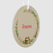 カスタム記念クリスマスクリスマスリース名の年 オーナメント (正面)