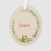 カスタム記念クリスマスクリスマスリース名の年 オーナメント (正面)