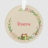 カスタム記念クリスマスクリスマスリース名の年 オーナメント (正面)