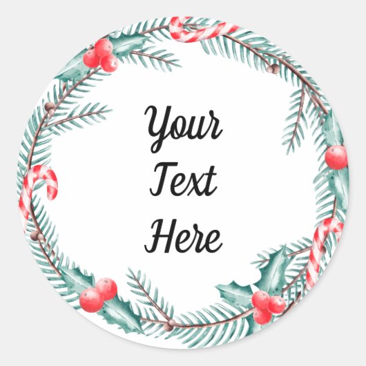 カスタム記念クリスマス ラウンドシール (正面)