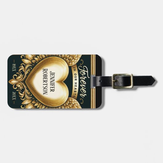 カスタム記念ハート ラゲッジタグ (正面横)