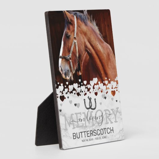 カスタム記念ペット馬の写真 フォトプラーク (側面)