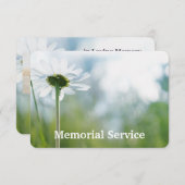 カスタム記念事業招待状ホワイトデイジー 招待状 (正面/裏面)