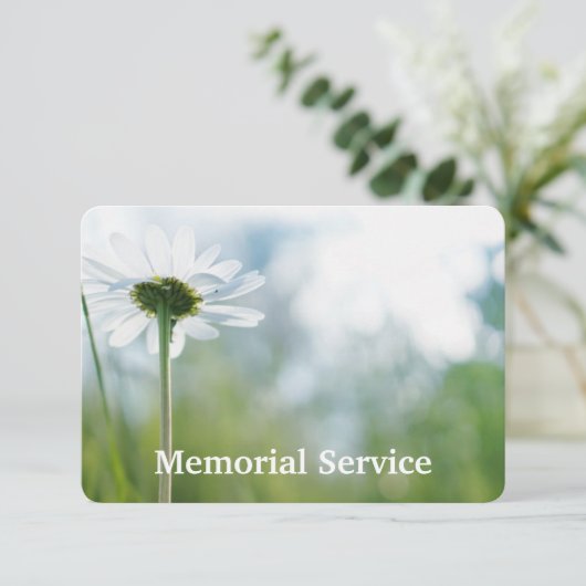 カスタム記念事業招待状ホワイトデイジー 招待状 (スタンド正面)