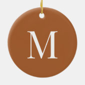 カスタム記念写真とクリスマスモノグラム セラミックオーナメント (裏面)