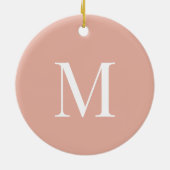 カスタム記念写真とクリスマスモノグラム セラミックオーナメント (裏面)