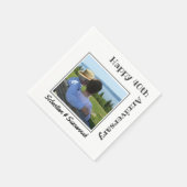 カスタム記念写真と名結婚称記念 スタンダードカクテルナプキン (角)