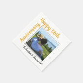 カスタム記念写真と名結婚称記念 スタンダードカクテルナプキン (角)