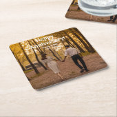 カスタム記念写真を作成する スクエアペーパーコースター (アングル)