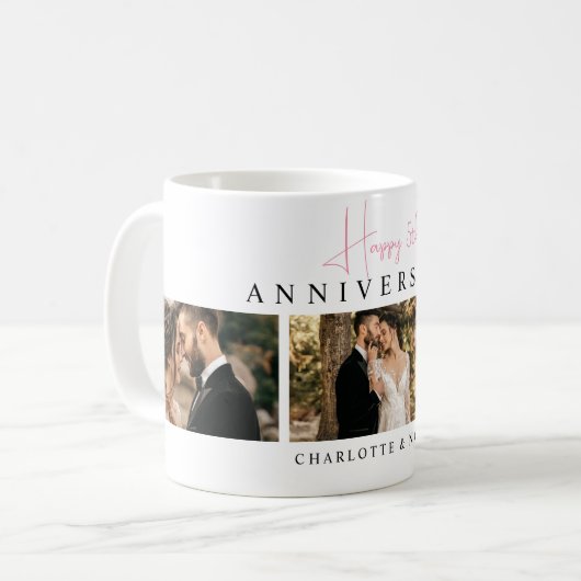 カスタム記念写真コラージュ コーヒーマグカップ (正面左)