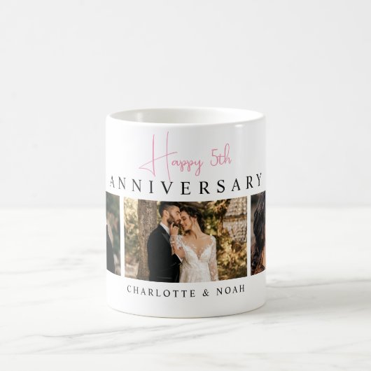 カスタム記念写真コラージュ コーヒーマグカップ (中央)