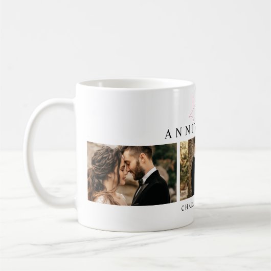 カスタム記念写真コラージュ コーヒーマグカップ (左)