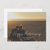 カスタム記念写真パーソナライズされた文字モダン シーズンポストカード (正面/裏面)