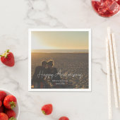 カスタム記念写真パーソナライズされた文字モダン スタンダードカクテルナプキン (インサイチュ)