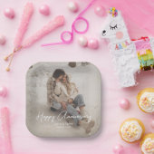 カスタム記念写真パーソナライズされた文字モダン ペーパープレート (パーティー)