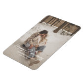 カスタム記念写真パーソナライズされた文字モダン マグネット (左側)