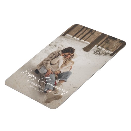 カスタム記念写真パーソナライズされた文字モダン マグネット (左側)