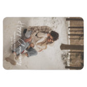 カスタム記念写真パーソナライズされた文字モダン マグネット (横)