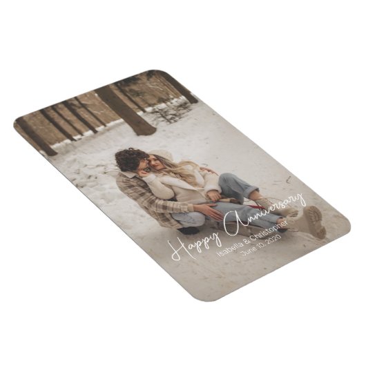 カスタム記念写真パーソナライズされた文字モダン マグネット (右側)