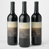 カスタム記念写真パーソナライズされた文字モダン ワインラベル (ボトル)