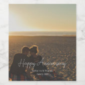 カスタム記念写真パーソナライズされた文字モダン ワインラベル (シングルラベル)