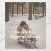 カスタム記念写真パーソナライズされた文字モダン ワインラベル (シングルラベル)