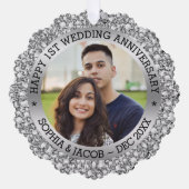 カスタム記念写真結婚1周年記念 オーナメントカード (正面)