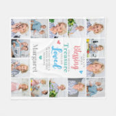 カスタム記念写真14コラージュ フリースブランケット (正面(横))