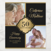 カスタム記念写真50周年記念 ワインラベル (シングルラベル)