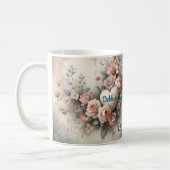 カスタム記念日フローラリース コーヒーマグカップ (左)