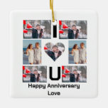 カスタム記念日I Love you 7 Photo collage セラミックオーナメント<br><div class="desc">カスタム記念日I Love you 7 Photo collage</div>