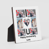 カスタム記念日I Love you 7 Photo collage フォトプラーク (正面)