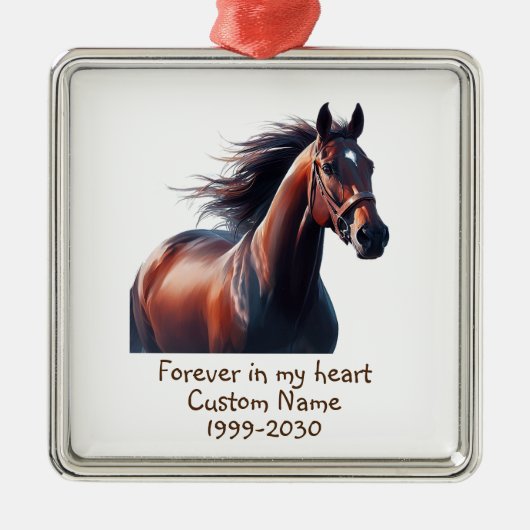 カスタム記念物記念物馬 メタルオーナメント (正面)