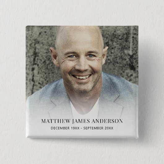 カスタム記念碑または葬儀 缶バッジ (正面)