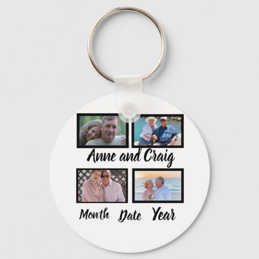 カスタム記念結婚日4写真集 キーホルダー (正面)