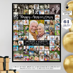 カスタム記念64フォトコラージュパーソナライズされた ポスター<br><div class="desc">64の正方形の写真を使用し祝て結婚、この簡単ーとアップロードの写真コラージュテンプレートを使用して、任意の年の記念日にフォームボード上に写真メモリのディスプレイを作成する。このデザインはモダン、文字やグラフィックや背景色など好きなハートに対応した名前や年数祝や日付を付けた書道台本「HAPPY ANNIVERSARY」のタイトルを付け結婚た。EDITで変更を行う。オプション：サンプルは値紙（マット）に24x29インチのサイズで表示され、その他の標準およびのプリントサイズ、紙の質とフレーミング、ローカルで印刷するためのデジタルダウンロードファイルまたはデザインをフォームボード、バナー、キャンバスまたは他の製品オプションに転送する注文ページで利用可能である。ヒントのサイズ変更：カスタムUNLOCKアイコンの後に高さと幅を比例して変更し縁どても、同じサイズに対してクリックも「サイズ」を選択する（チェーンリンクのように見える）。アシスタンス：救済デザインの変更やカスタマイズ、色の変更、サイズ変更やデザインの転送に関しては連絡、Zazzleチャットメッセージタブまたは電子メールmakeitaboutyoustore@gmail.comを介してデザイナーのBEFORE ORDERING。</div>