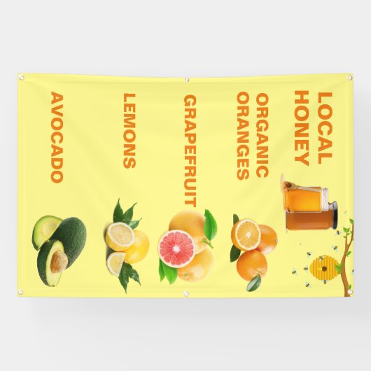カスタム設計のローカルフルーツスタンド 横断幕 (横)