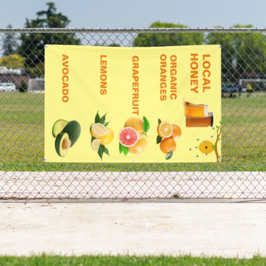 カスタム設計のローカルフルーツスタンド 横断幕 (インサイチュ)