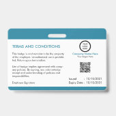 カスタム設計ブランドプロフェッショナル従業員ID バッジ (Back)