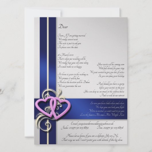 カスタム詩の日付の保存 セーブザデート (正面)