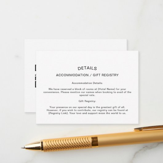 カスタム詳細カードテンプレート – カラー/イメージの追加 エンクロージャーカード (正面/裏面インサイチュ)