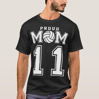 カスタム誇りを持ったバレーボールお母さん11パーソナライズされた Tシャツ