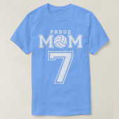 カスタム誇りを持ったバレーボールお母さん7パーソナライズされた Tシャツ (デザイン正面)