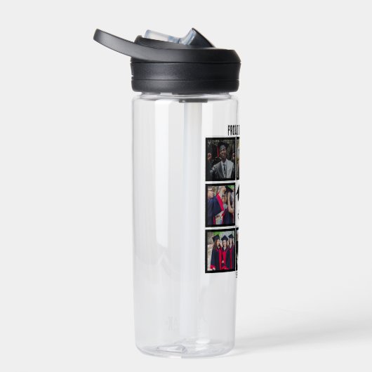 カスタム誇りを持ったパパ卒業写真コラージュ ウォーターボトル (右面)
